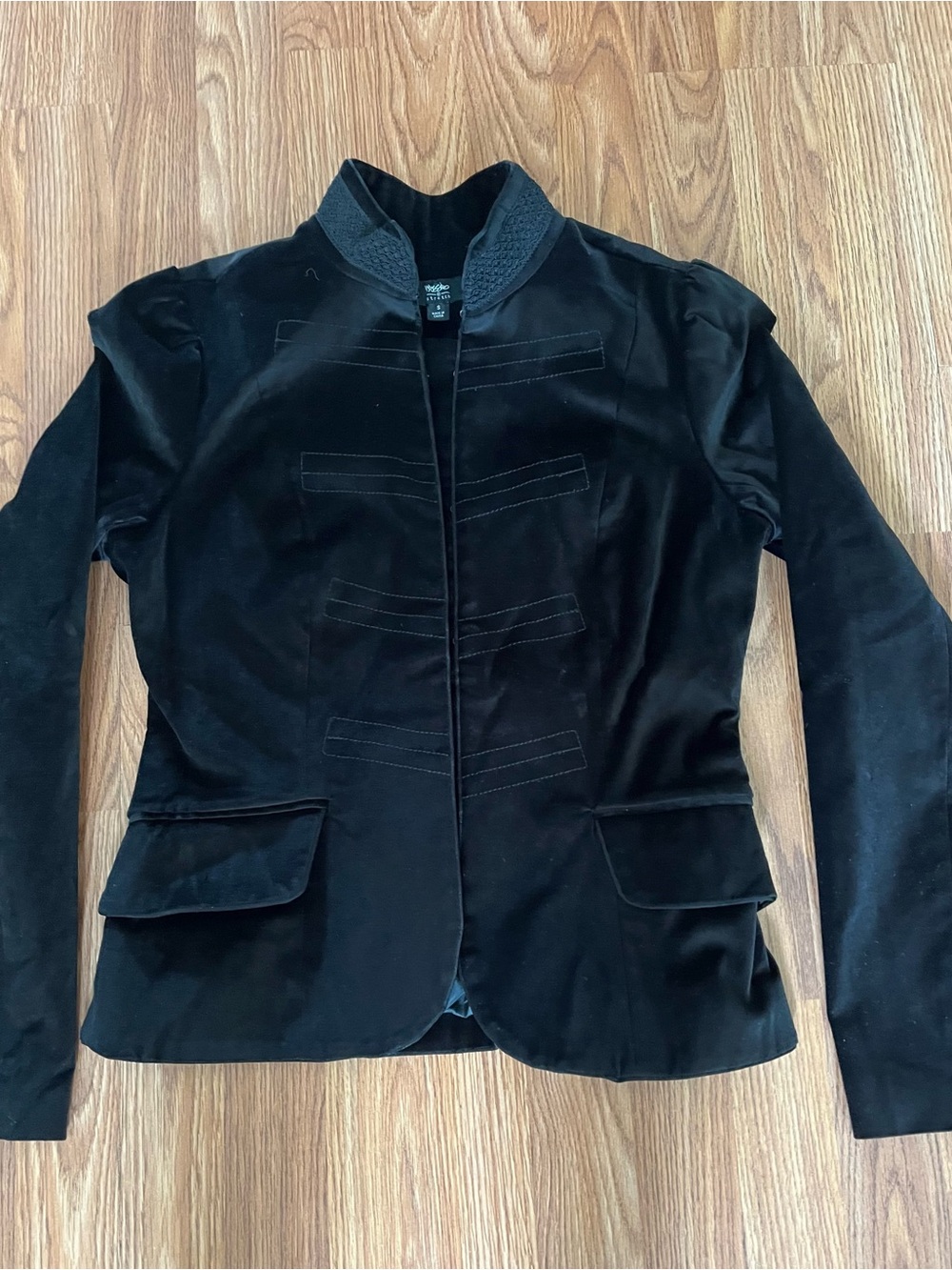 Mossimo Supply Co. Black Velvet Military-Inspired Blazer